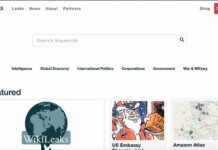 Capture d'écran du site Wikileaks