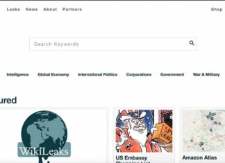 Capture d'écran du site Wikileaks