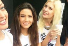 Le selfieà l'origine de la polémique avec Miss Liban Sally Jreige et Miss Israël, .