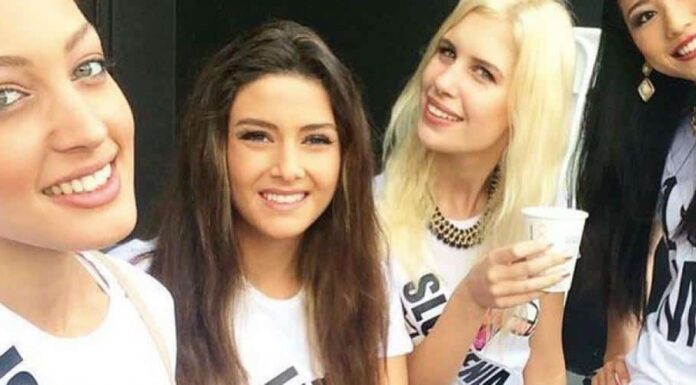 Le selfieà l'origine de la polémique avec Miss Liban Sally Jreige et Miss Israël, .
