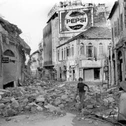 Un dimanche du 13 avril 1975, un dimanche du 30 juin 2019 Downtown Beirut destroyed during the Civil War. Photo credit DR