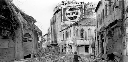 Downtown Beirut destroyed during the Civil War. Photo credit DR