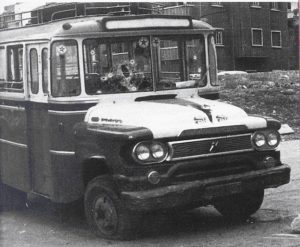 The famous bus in which Palestinians were traveling through Ein Remmaneh neighborhood