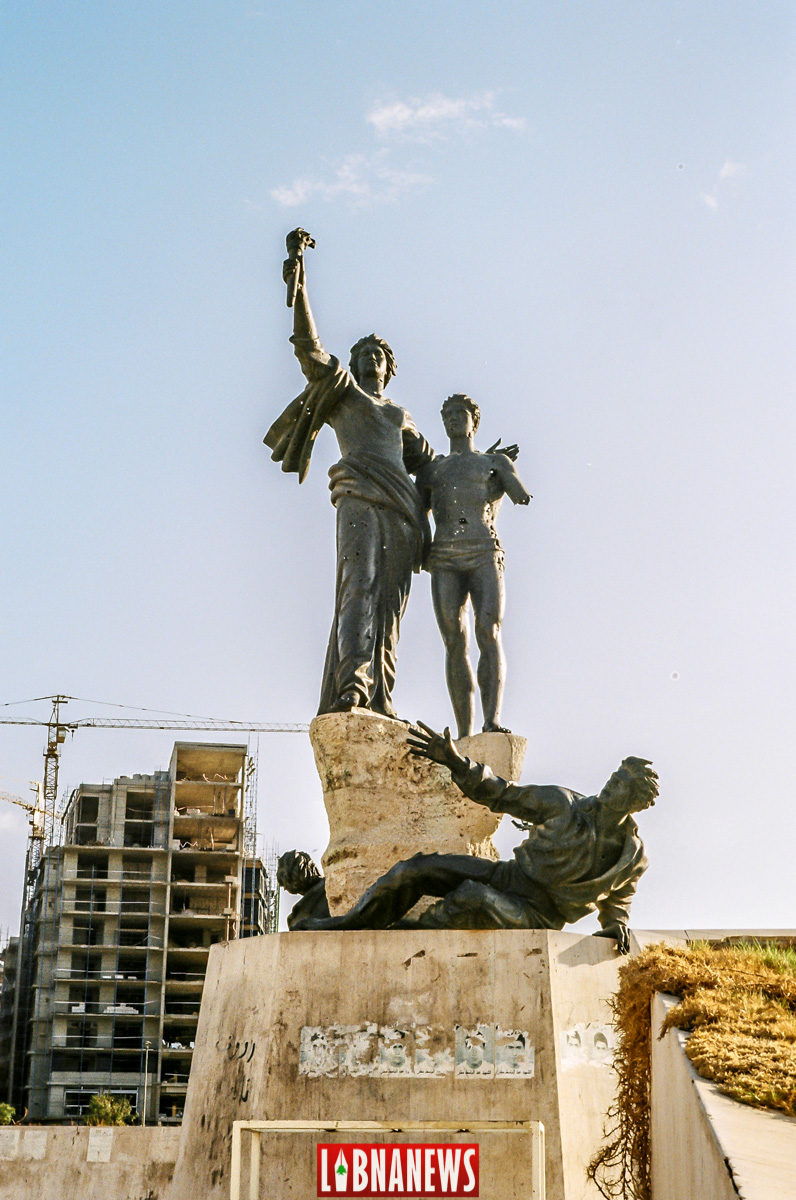 Les statues de la Place des Martyrs, Beyrouth. Crédit Photo: François el Bacha pour Libnanews.com. Tous droits réservés.