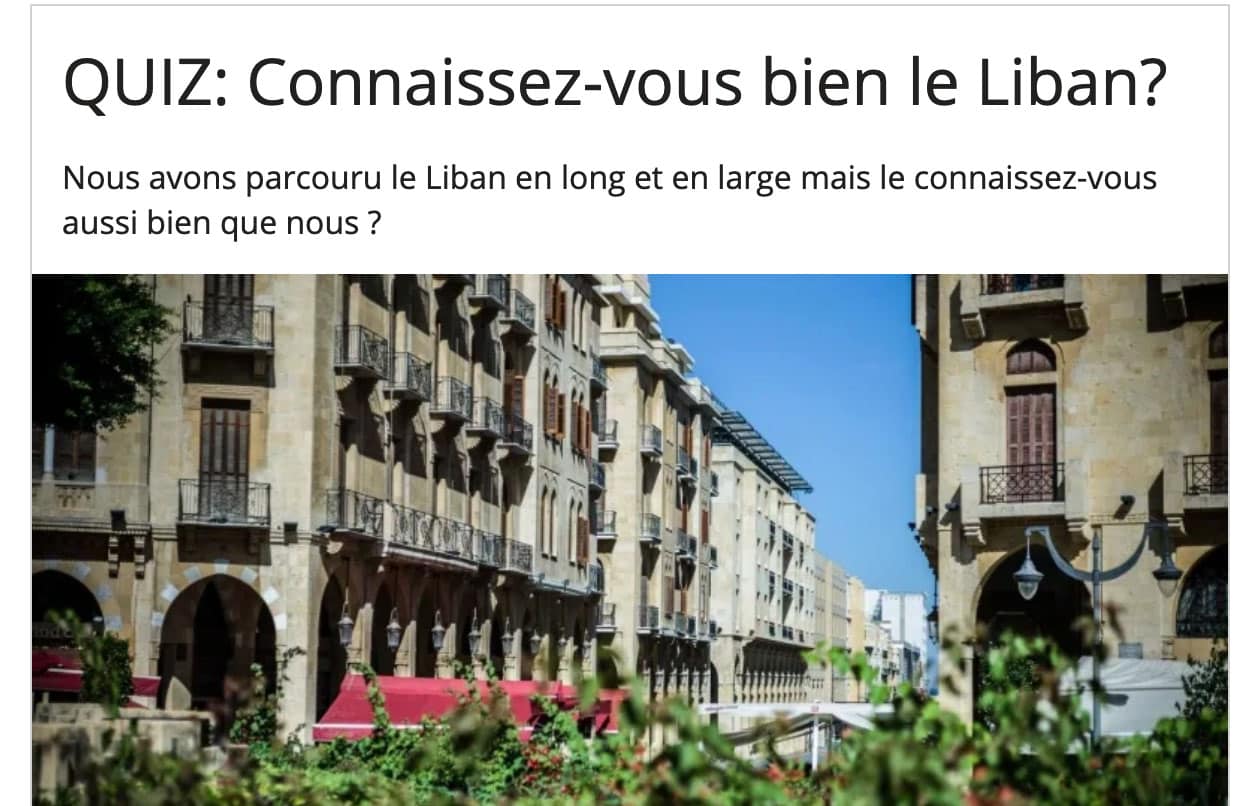 Quiz: Connaissez-vous bien le Liban? Image du Quizz