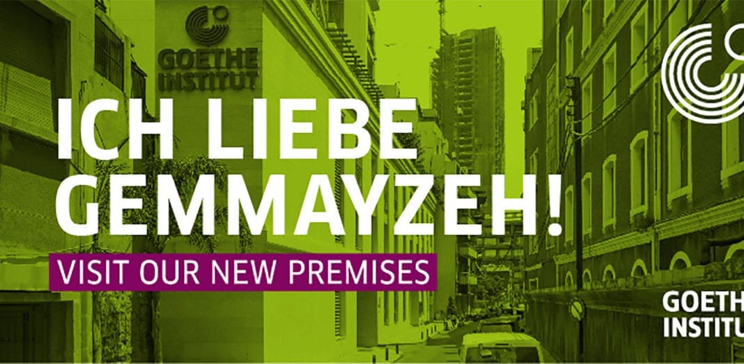 L'affiche pour les nouveaux locaux de l'Institut Goethe au Liban