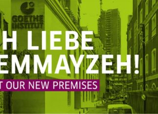 L'affiche pour les nouveaux locaux de l'Institut Goethe au Liban