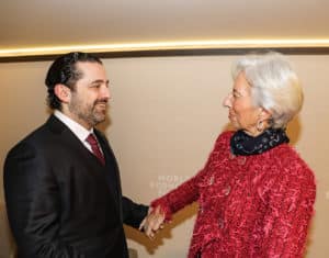 Le Premier Ministre Saad Hariri avec la Présidente du FMI Christine Lagarde. Crédit Photo: Dalati & Nohra