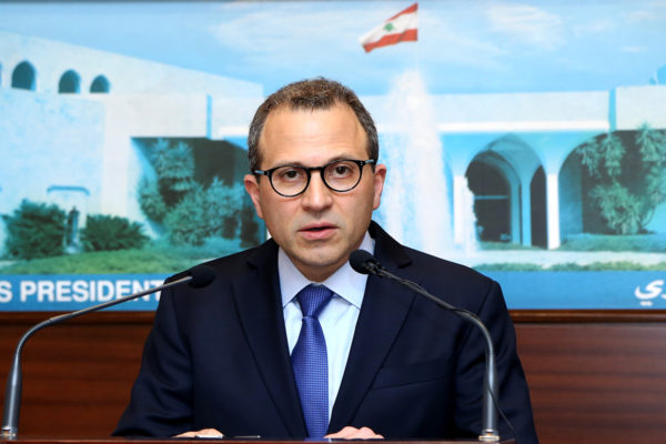 Le Ministre des Affaires Etrangères, Gébran Bassil. Crédit Photo: Dalati & Nohra