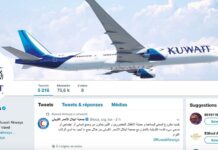 Capture d'écran du compte Twitter de la compagnie nationale koweitienne Koweit Airways