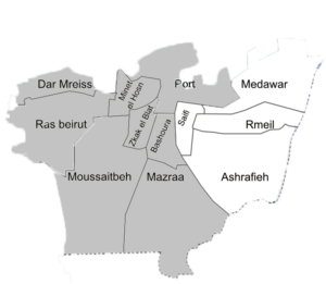Les 2 circonscriptions électorales Beyrouth I et II.