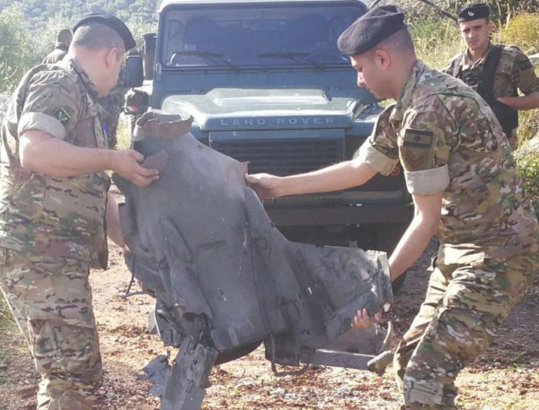 Des pièces de missiles retrouvées au Liban. Source Twitter