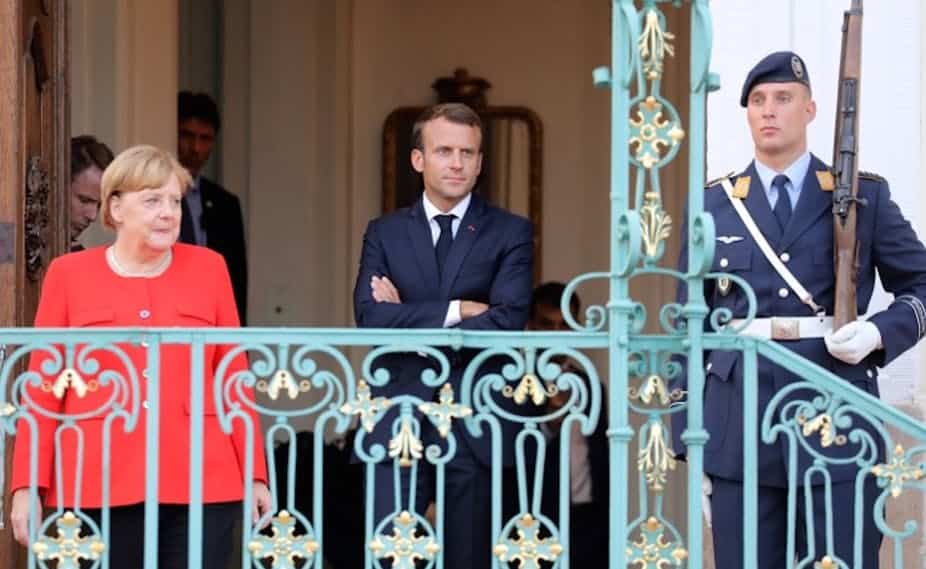 Angela Merkel et Emmanuel Macron à Mesberg (Allemagne), le 19 juin 2018. Ludovic Marin/AFP