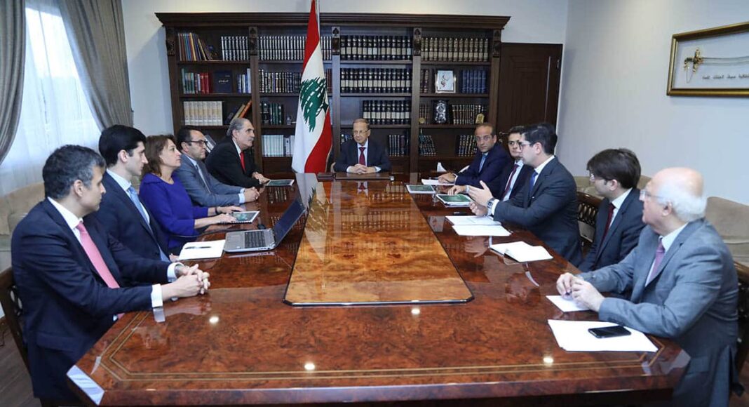 Le Président de la république recevant la délégation du cabinet Mc Kinsey, le 4 juillet 2018. Crédit Photo: Dalati & Nohra