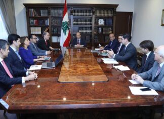 Le Président de la république recevant la délégation du cabinet Mc Kinsey, le 4 juillet 2018. Crédit Photo: Dalati & Nohra