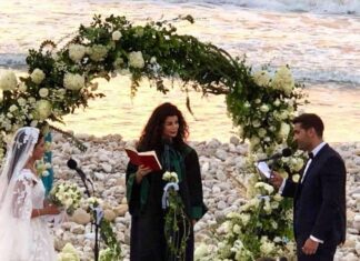 Mariage civil non officiel organisé à Tyr au Sud Liban. Source Photo Facebook