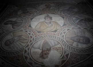 Mosaiques des 7 sages, Baalbeck 3ème siècle après JC. Musée National de Beyrouth, Liban. Crédit Photo François el Bacha. Tous droits réservés. Voir condition d'utilisation sur http://larabio.com