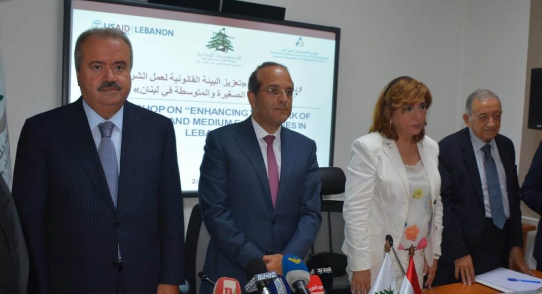 La conférence de presse du Ministre de l'économie par intérim Raed Khoury. Crédit Photo: Dalati & Nohra