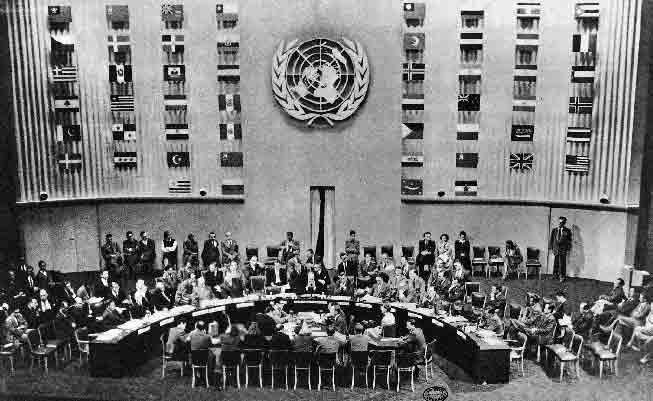 L'adoption de la d&eacute;claration universelle des droits de l'Homme &agrave; l'ONU.