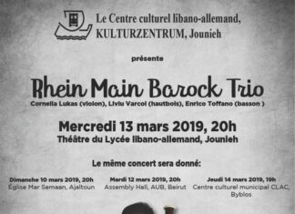 Concert Rhein Main Barock Trio au Lycée libano-allemand, Jounieh. Affiche du Concert