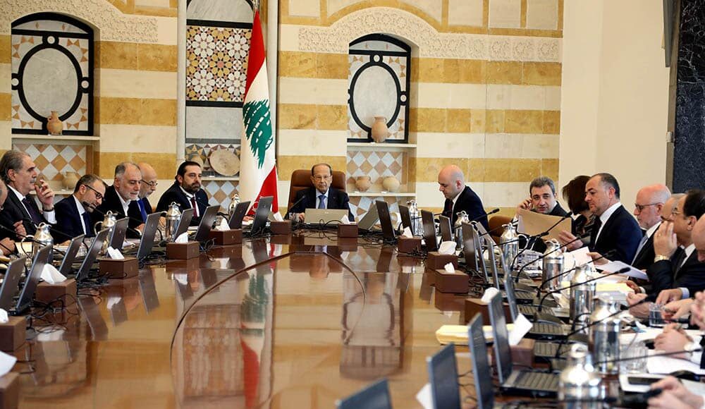 Le Conseil des ministres du 21 mars 2019 présidé par le Général Michel Aoun. Crédit Photo: Dalati & Nohra