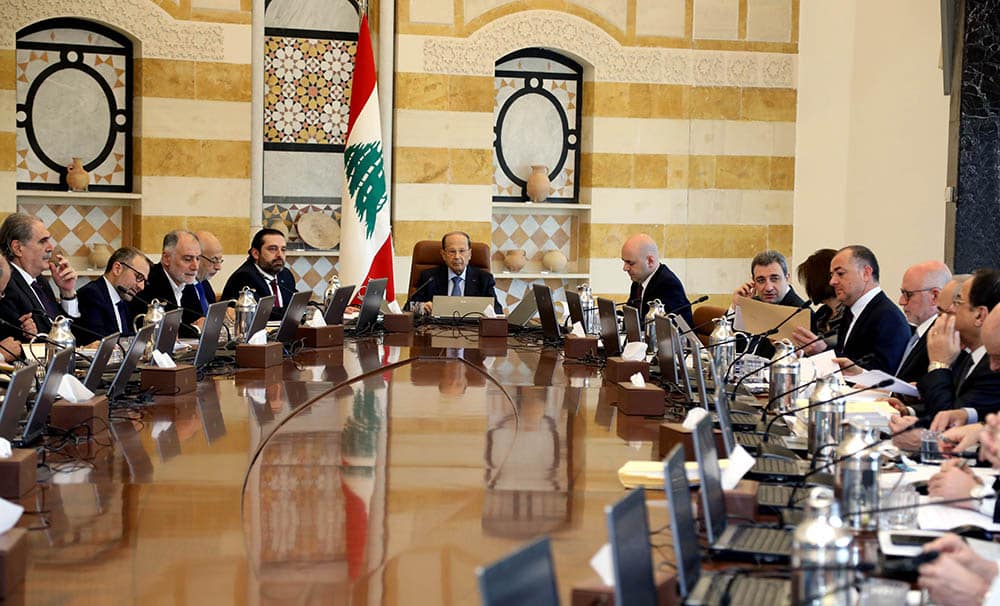 Le Conseil des ministres du 21 mars 2019 présidé par le Général Michel Aoun. Crédit Photo: Dalati & Nohra
