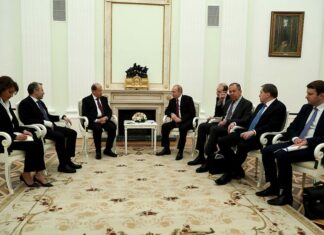 La rencontre entre le Président Libanais Michel Aoun et le Président Russe Vladimir Poutine. Moscou, le 26 mars 2019. Crédit Photo: Dalati & Nohra