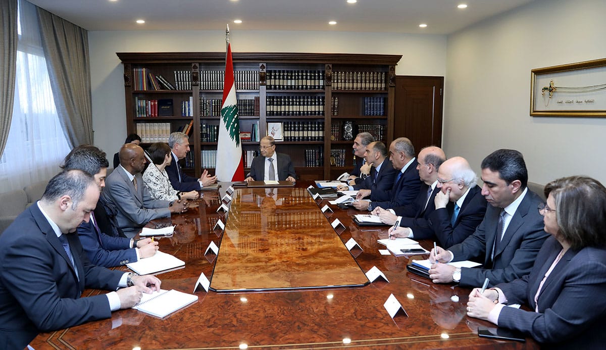 Le Président de la République avec une délégation du HCR. Crédit Photo: Dalati & Nohra