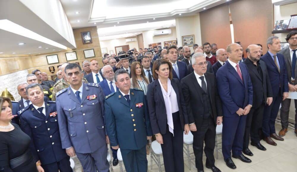Minister of the Interior Raya Hassan, at a ceremony of homage to the Lebanese civil defense. Photo Credit: Dalati & Nohra