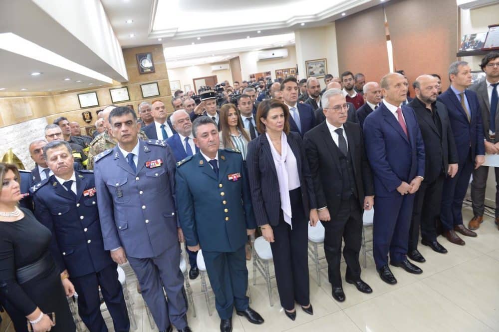 Minister of the Interior Raya Hassan, at a ceremony of homage to the Lebanese civil defense. Photo Credit: Dalati & Nohra