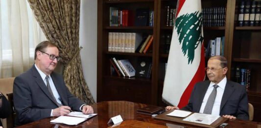 Pierre Duquesne en visite au Palais Présidentiel de Baabda. Crédit Photo: Dalati & Nohra