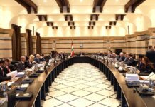 Le conseil des ministres réunis sous la présidence de Saad Hariri, au Grand Sérail, le Jeudi 4 avril 2019. Crédit Photo: Dalati & Nohra