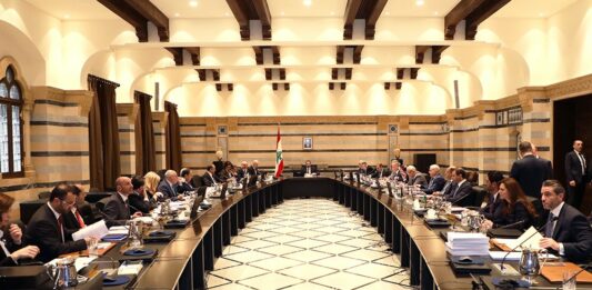 Le conseil des ministres réunis sous la présidence de Saad Hariri, au Grand Sérail, le Jeudi 4 avril 2019. Crédit Photo: Dalati & Nohra