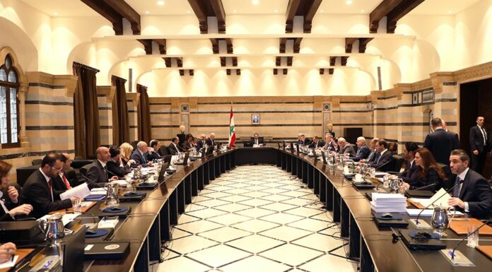 Le conseil des ministres réunis sous la présidence de Saad Hariri, au Grand Sérail, le Jeudi 4 avril 2019. Crédit Photo: Dalati & Nohra