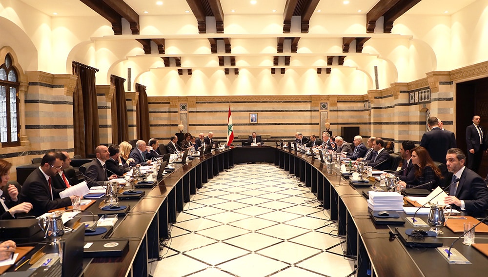 Liban: le plan pour 24h d’électricité par jour adopté par le Conseil des Ministres Le conseil des ministres réunis sous la présidence de Saad Hariri, au Grand Sérail, le Jeudi 4 avril 2019. Crédit Photo: Dalati & Nohra