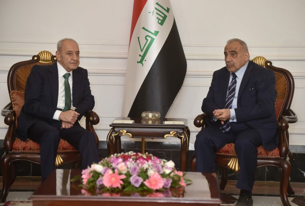 Le Président de la Chambre des députés Nabih Berry avec le Premier Ministre Irakien. Source Photo: Parlement