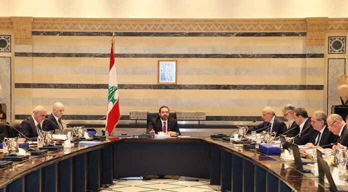 Le conseil des Ministres du 2 mai 2019 au Grand Sérail sous la Présidence du Premier Ministre Saad Hariri. Crédit Photo: Dalati & Nohra
