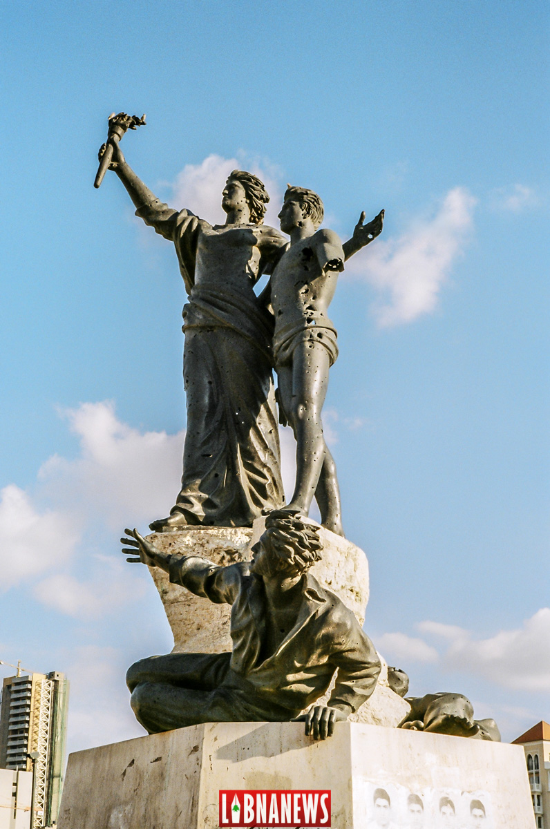 Les statues de la Place des Martyrs, Beyrouth. Crédit Photo: François el Bacha pour Libnanews.com. Tous droits réservés.
