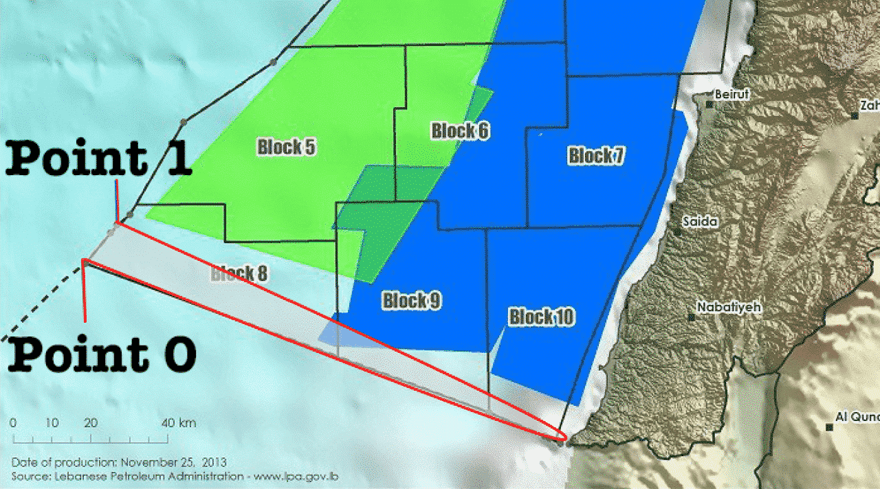 The area claimed by Israel is said to be 800 square kilometers.