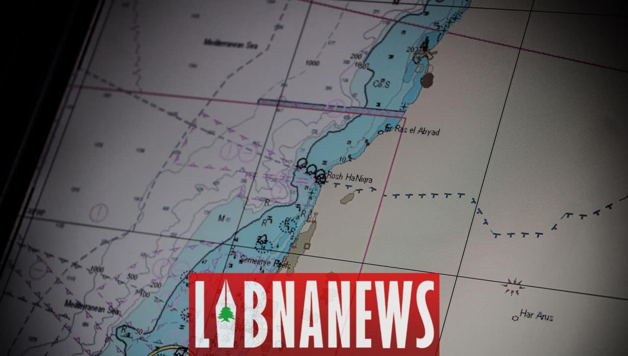 La carte de la zone revendiqu&eacute;e par le Liban et Isra&euml;l. Cr&eacute;dit Photo: Fran&ccedil;ois el Bacha pour Libnanews.com. Tous droits r&eacute;serv&eacute;s.