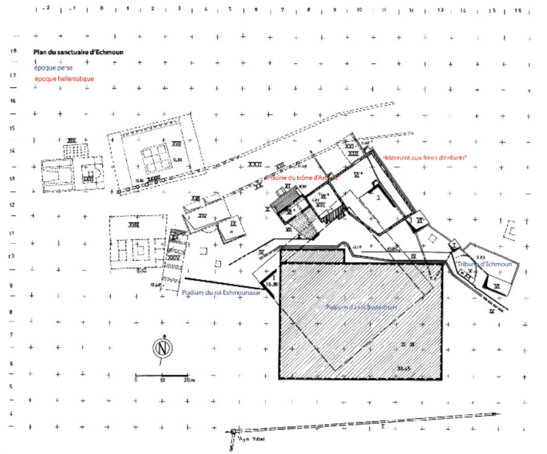 Plan-du-site-dEchmoun Líbano / Patrimonio: El templo fenicio de Eshmoun