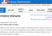 L'Ambassade de France au Liban appelle les français à éviter le Chouf