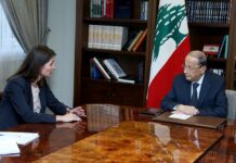 EU Ambassador Christina Lassen meets with President Michel Aoun