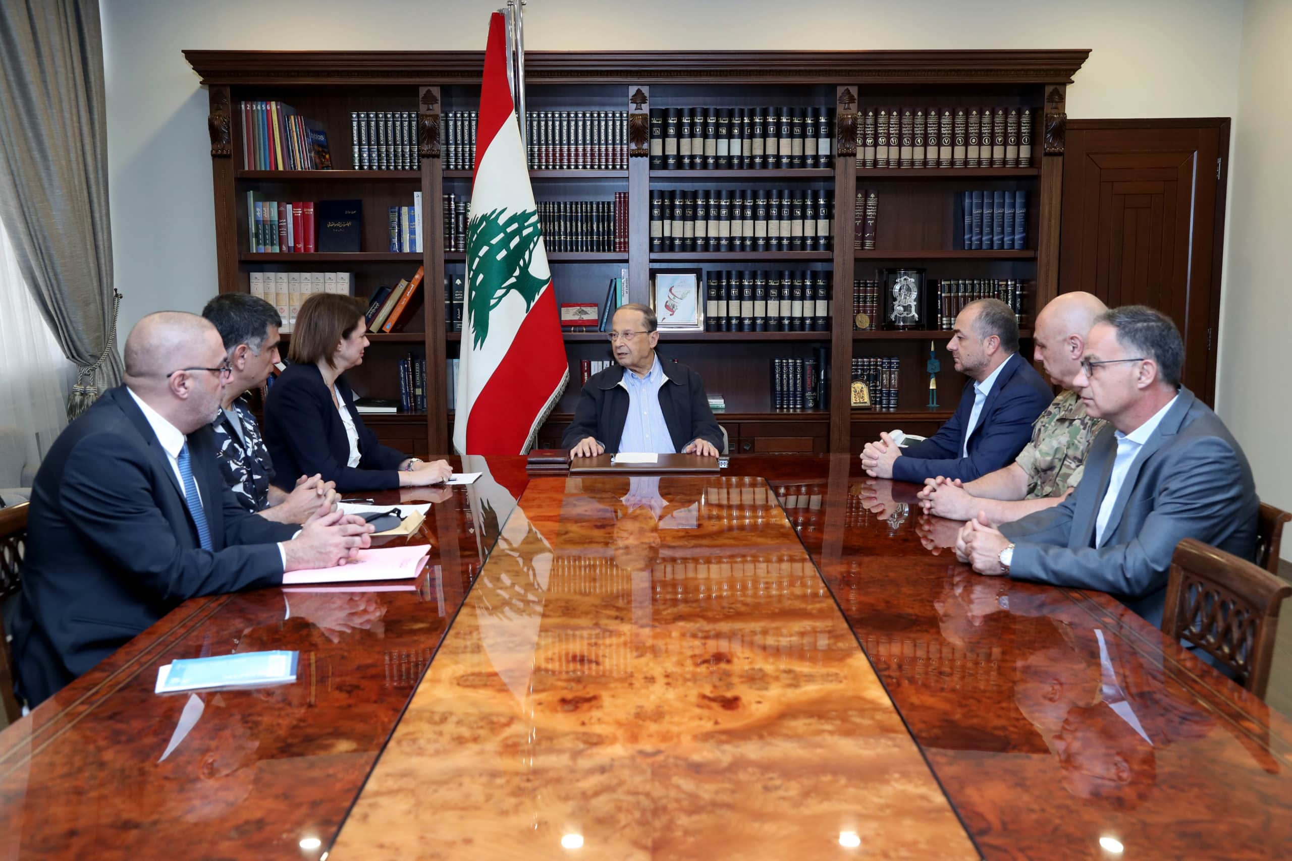 Le Conseil de la D&eacute;fense r&eacute;uni au Palais Pr&eacute;sidentiel de Baabda. Cr&eacute;dit Photo: Dalati & Nohra