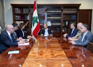 Le Conseil de la Défense réuni au Palais Présidentiel de Baabda. Crédit Photo: Dalati & Nohra