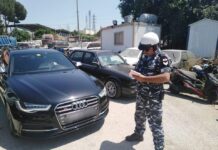 Le véhicule saisi par les FSI. Source Photo: Page Facebook des FSI