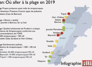 Liban: Où aller à la plage en 2019 Infographie plage pollution liban
