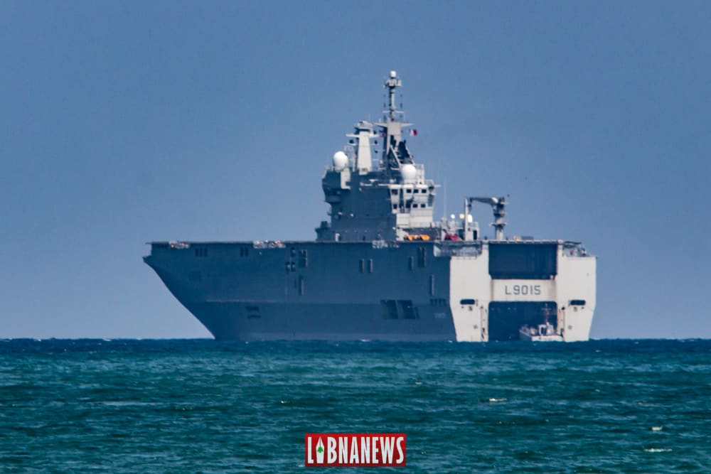 Le porte-hélicoptère Dixmude dans le cadre de l'opération Cèdre Bleu 2019. Crédit Photo: François el Bacha pour Libnanews.com. Tous droits réservés