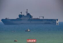 Le porte-hélicoptère Dixmude dans le cadre de l'opération Cèdre Bleu 2019. Crédit Photo: François el Bacha pour Libnanews.com. Tous droits réservés
