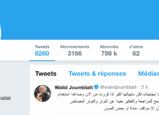 Walid Joumblatt sur Twitter